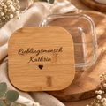 Personalisierte Vorrats- & Meal-Prep-Box aus Glas mit Bambusdeckel | Auslaufsicher