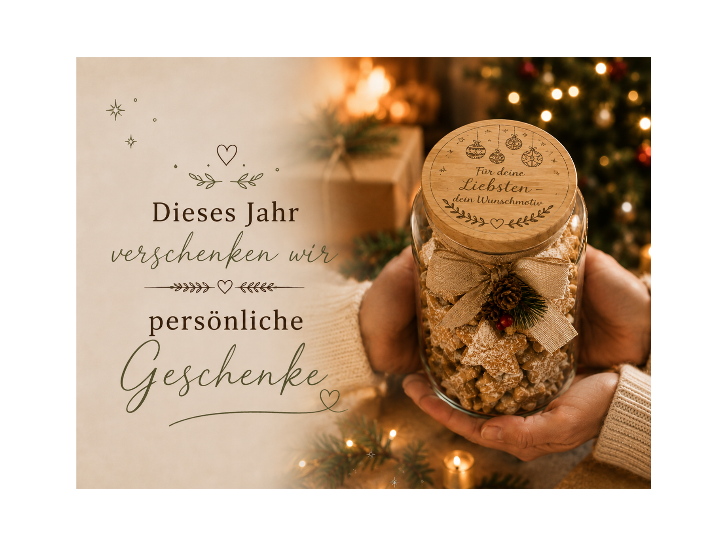 Schneehütte | Lieblings-Vorratsglas mit Holzdeckel und deiner Wunschgravur