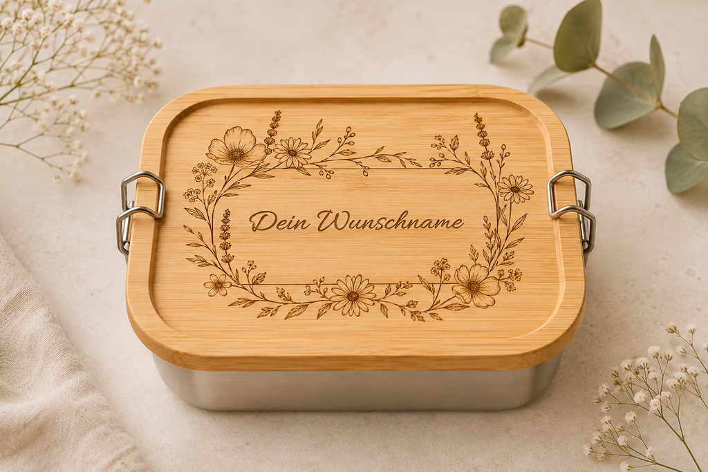 Blumenwiese | Lieblings-Lunchbox aus Edelstahl & Bambus