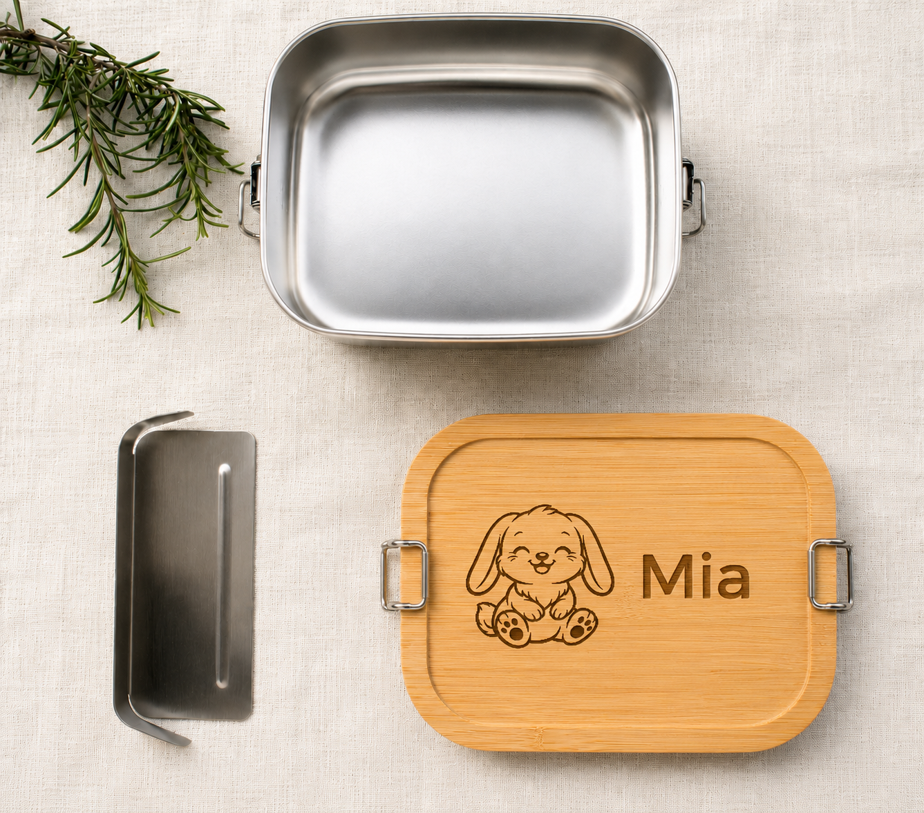 Hase | Lieblings-Lunchbox aus Edelstahl & Bambus