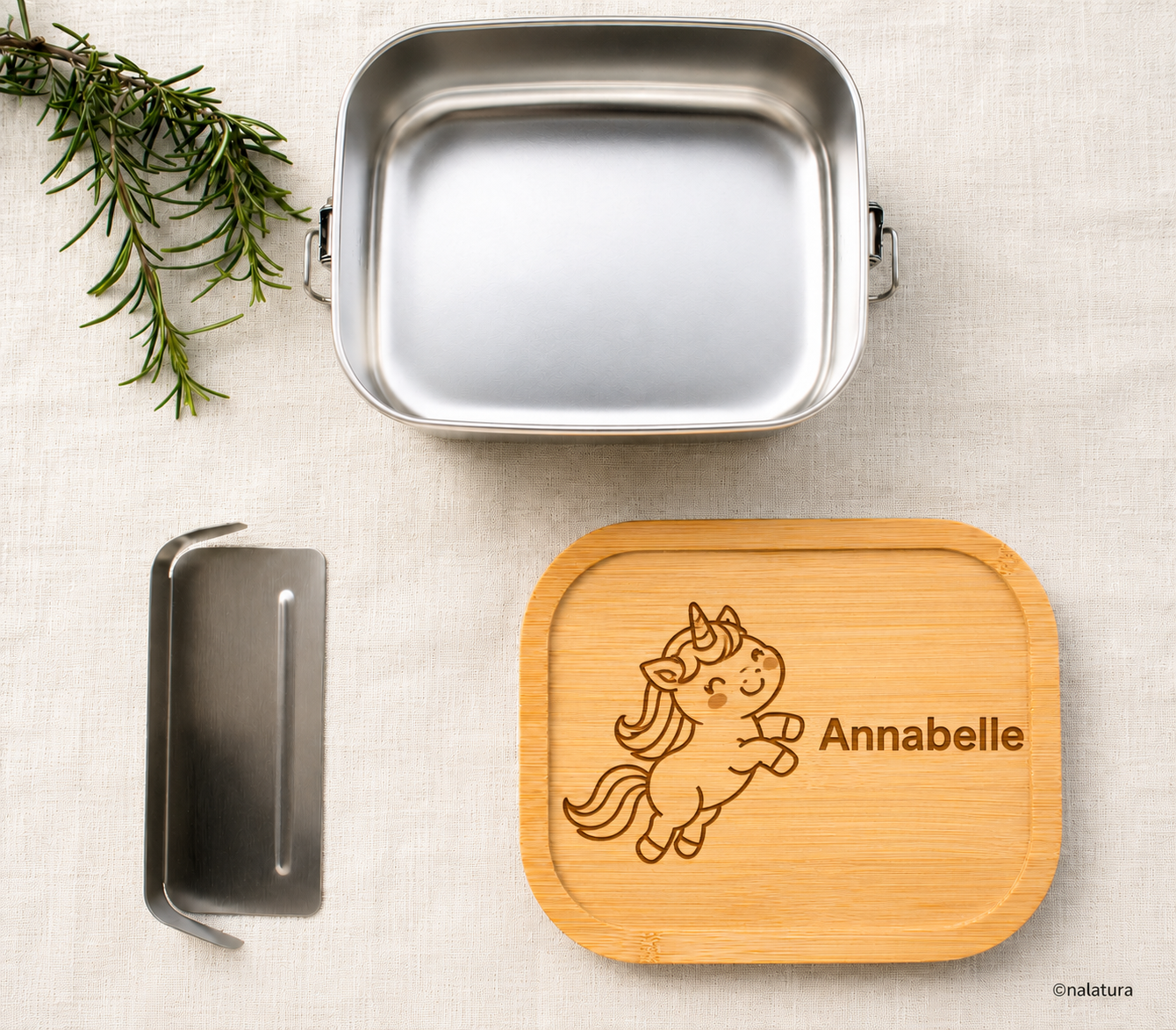 Einhorn| Lieblings-Lunchbox aus Edelstahl & Bambus