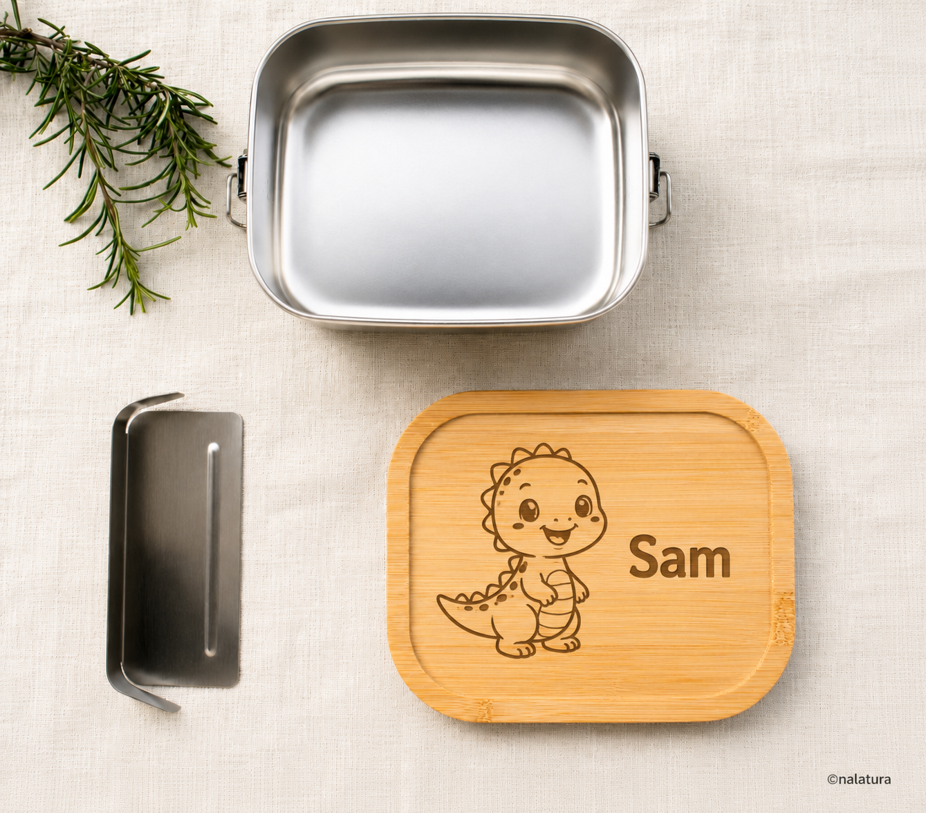 Dino | Lieblings-Lunchbox aus Edelstahl & Bambus