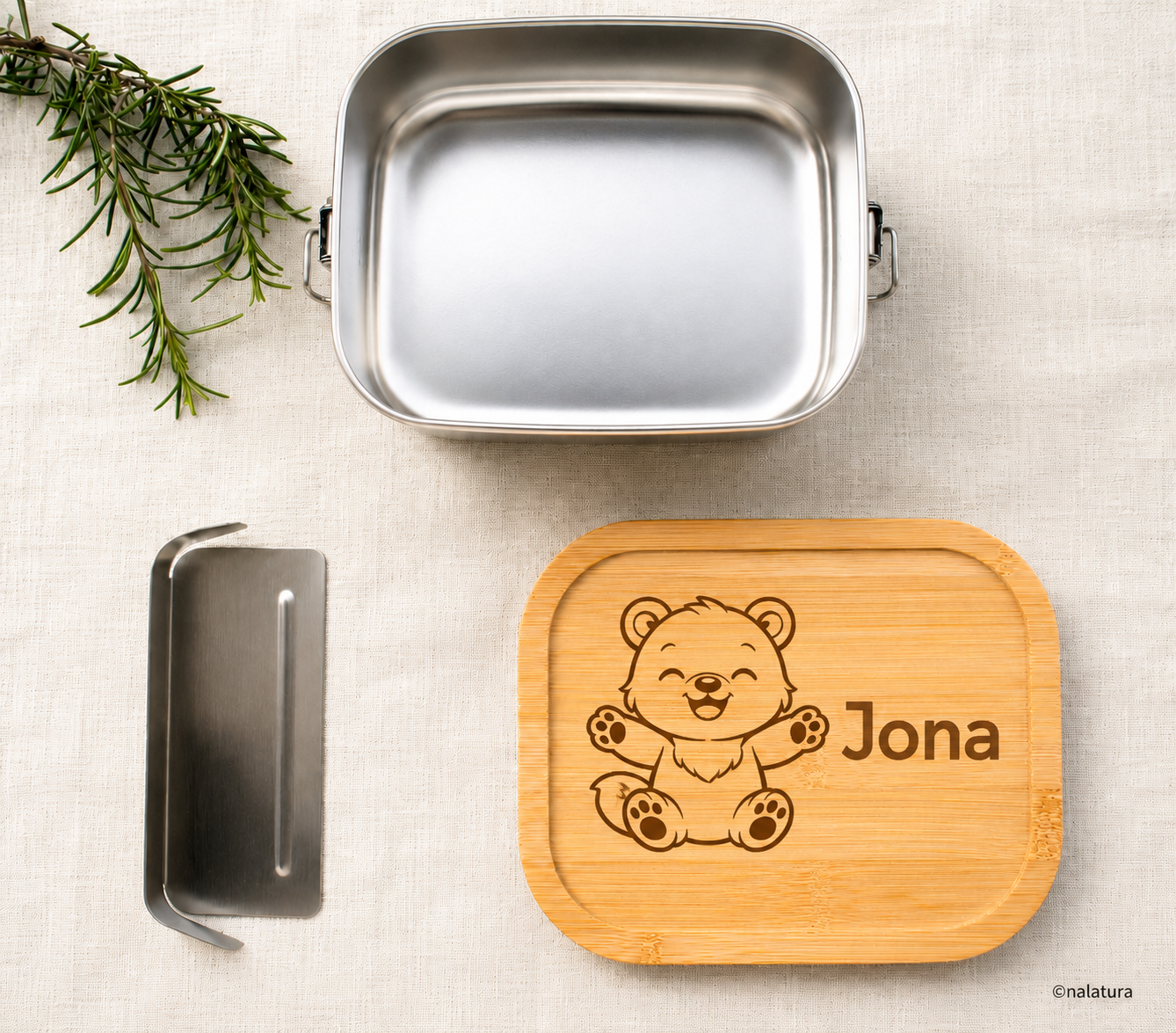 Bär | Lieblings-Lunchbox aus Edelstahl & Bambus