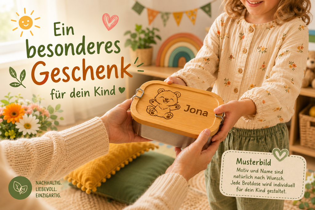 Bär | Lieblings-Lunchbox aus Edelstahl & Bambus