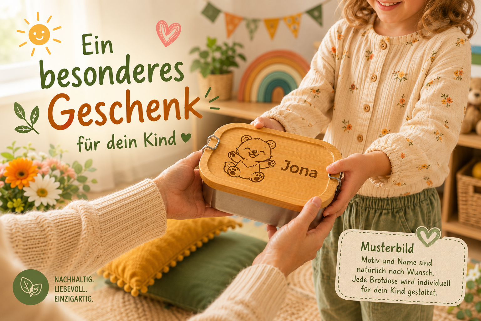 Katze | Lieblings-Lunchbox aus Edelstahl & Bambus