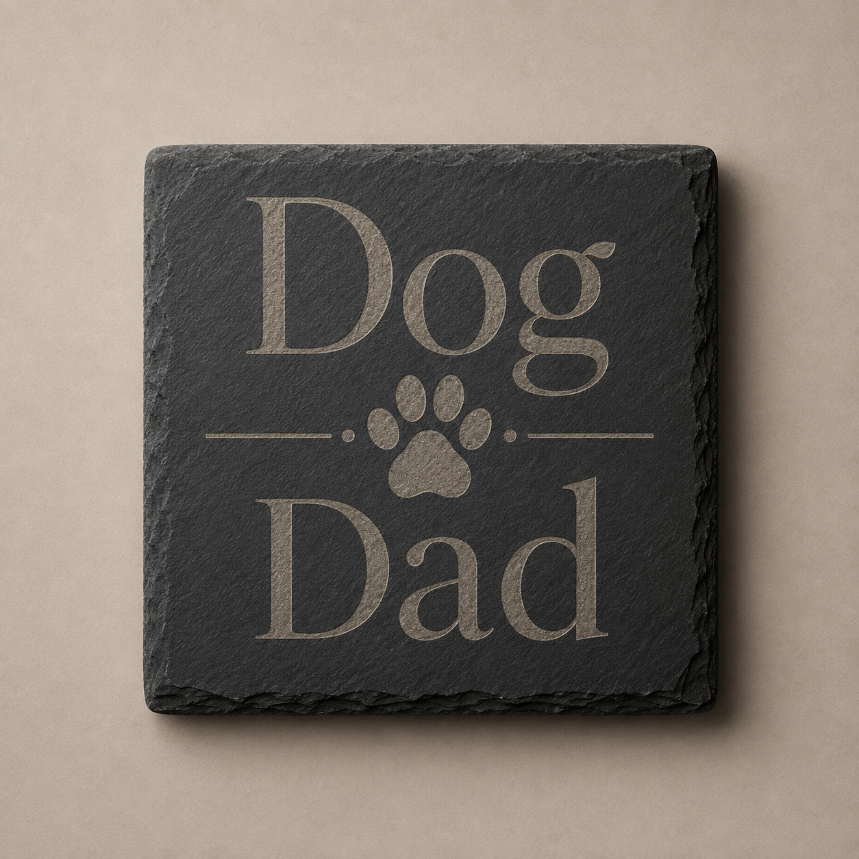 Dog Dad | Hundeliebe | Lieblings-Untersetzer aus Schiefer