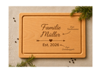 Family board with founding year | Favorite beech cutting board with your custom engraving