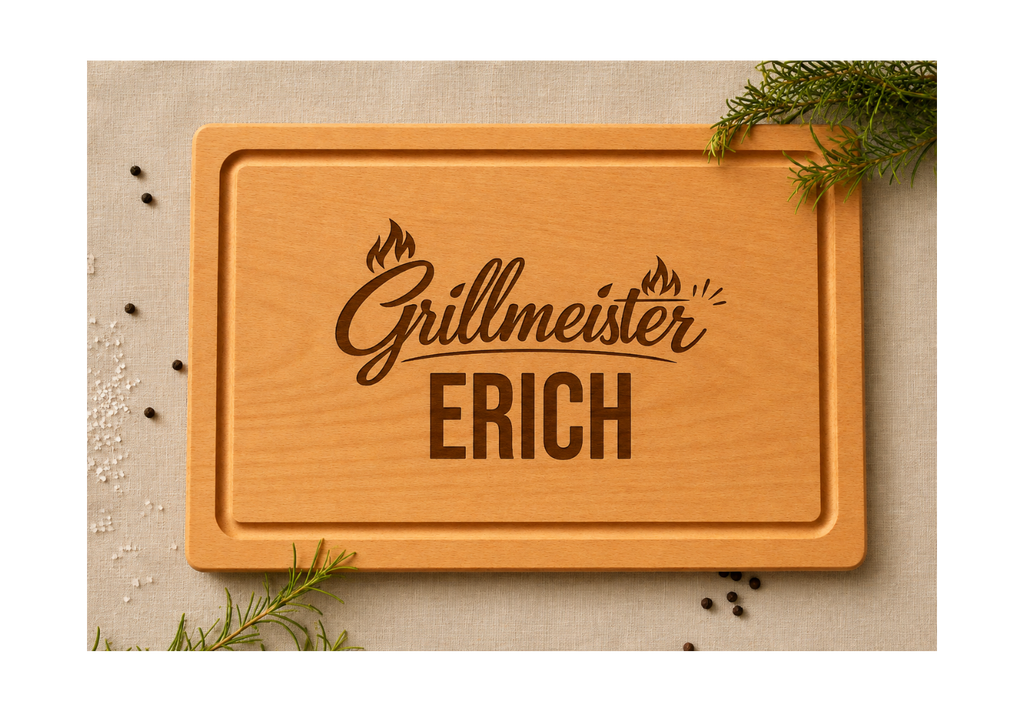 Grillmeister | Lieblings-Schneidebrett aus Buche mit deiner Wunschgravur