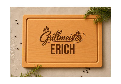 Grillmeister | Lieblings-Schneidebrett aus Buche mit deiner Wunschgravur