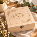 Aufbewahrungsbox 'Schöne Momente' aus Paulowina-Holz | Geschenkbox 20x20x9,5 cm