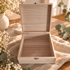 Aufbewahrungsbox 'Schöne Momente' aus Paulowina-Holz | Geschenkbox 20x20x9,5 cm