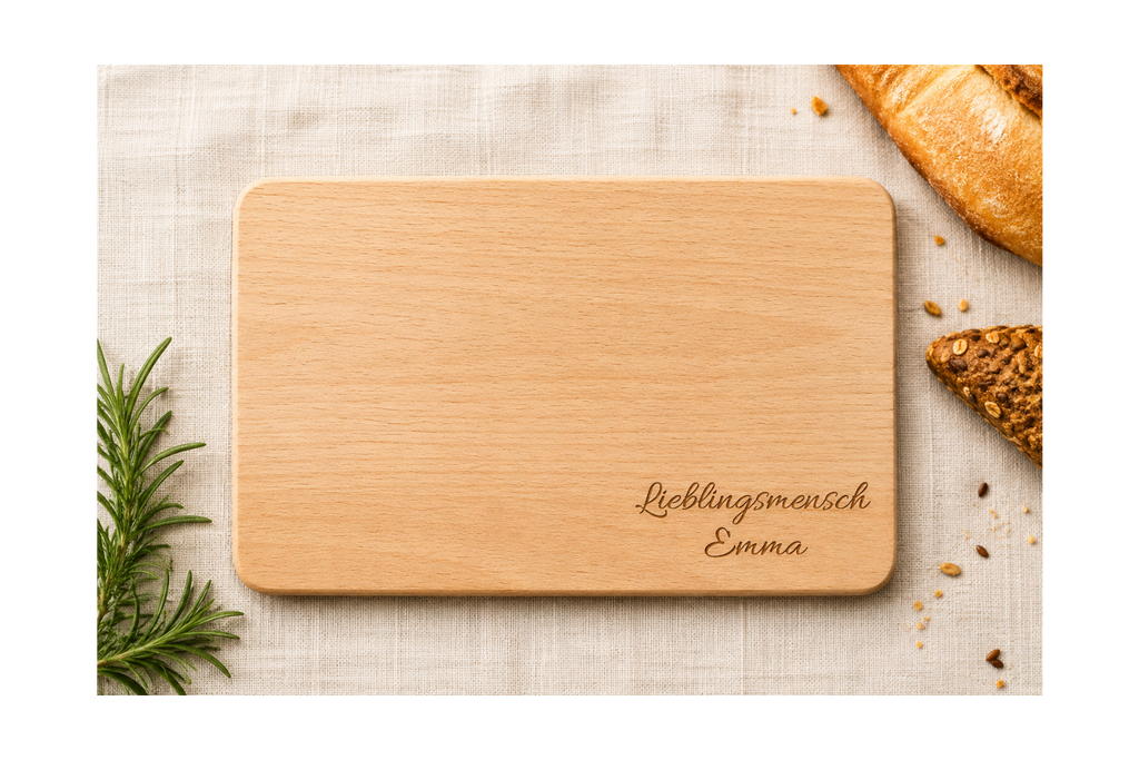 Lieblingsmensch | Lieblings-Frühstücksbrettchen aus Buche mit deiner Wunschgravur