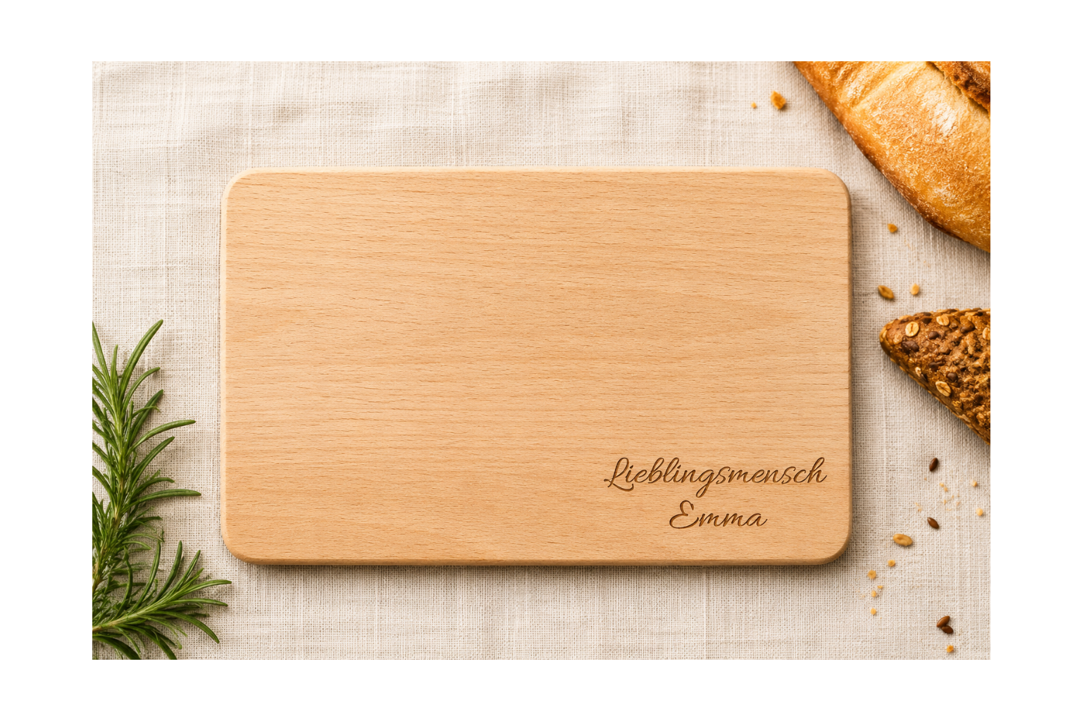 Lieblingsmensch | Lieblings-Frühstücksbrettchen aus Buche mit deiner Wunschgravur