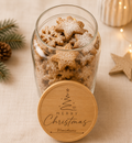 Merry Christmas | Lieblings-Vorratsglas mit Holzdeckel und deiner Wunschgravur