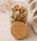 "Nach dem Essen noch was Süßes" | Lieblings-Vorratsglas mit Holzdeckel und deiner Wunschgravur