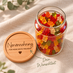 Dog Treat Jar | Favorite Storage Jar with Wooden Lid and Your Desired Engraving
