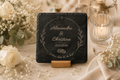 Schön, dass du da bist! | Hochzeit | Personalisierter Schiefer-Untersetzer mit Namen & Datum  | Gastgeschenk für Hochzeiten