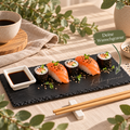 Personalisierbares Sushi-Set | 4-tlg. aus Schiefer/Keramik/Bambus| Das perfekte Geschenk für Sushiliebhaber