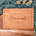 Happiness is Homemade | Einzigartiges Schneidebrett aus massiver Buche