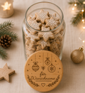 Weihnachtskugeln | Lieblings-Vorratsglas mit Holzdeckel und deiner Wunschgravur