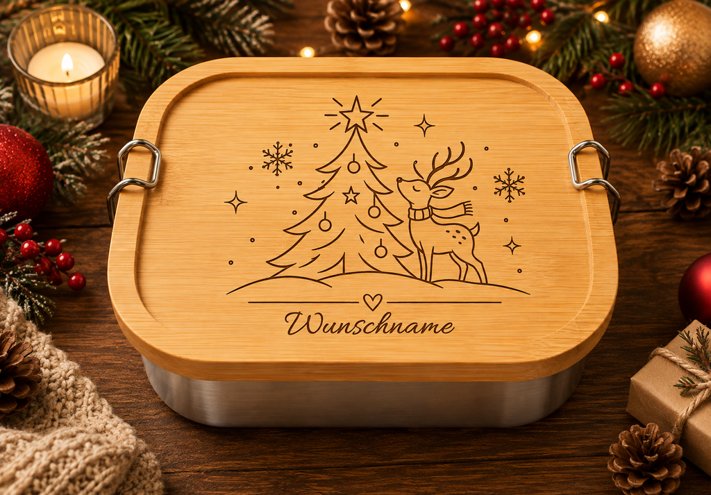 Weihnachtsnacht | Lieblings-Lunchbox aus Edelstahl & Bambus
