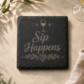 Sip Happens | Weinliebe | Lieblings-Untersetzer aus Schiefer