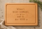Wenns nicht schmeckt war es der Herd | Lieblings-Schneidebrett aus Buche