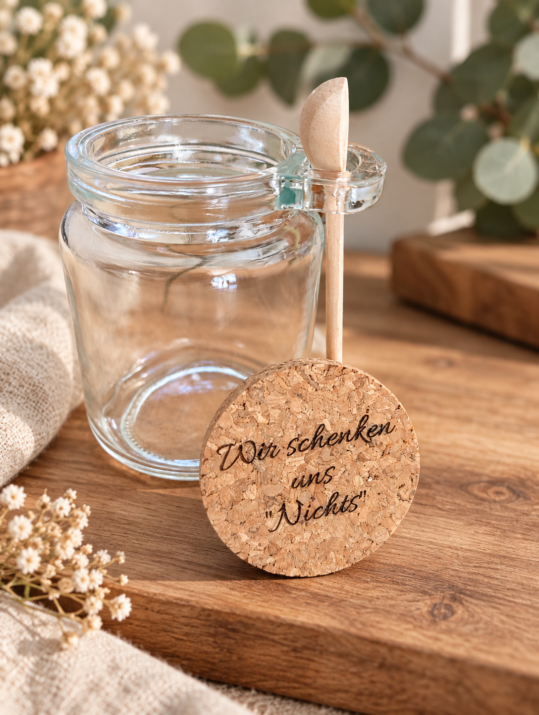 Wir schenken uns "Nichts"-Geschenkglas | Als Mitbringsel und zu Weihnachten oder Geburtstagen