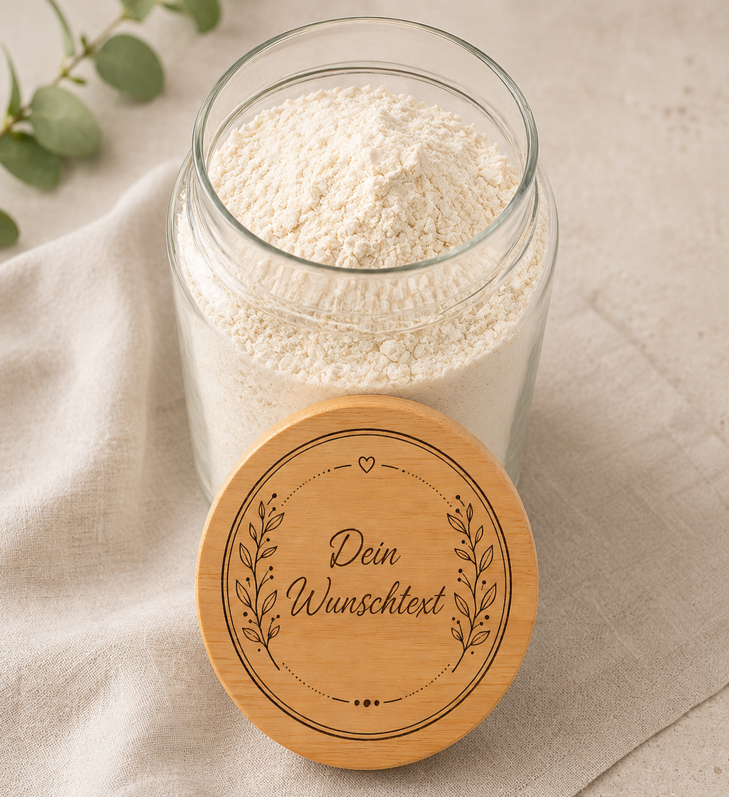 Wunschtext | Lieblings-Vorratsglas mit Holzdeckel und deiner Wunschgravur